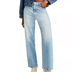 MOTHER The Spitfire Sneak High Rise Wide Leg Jeans in I Confess